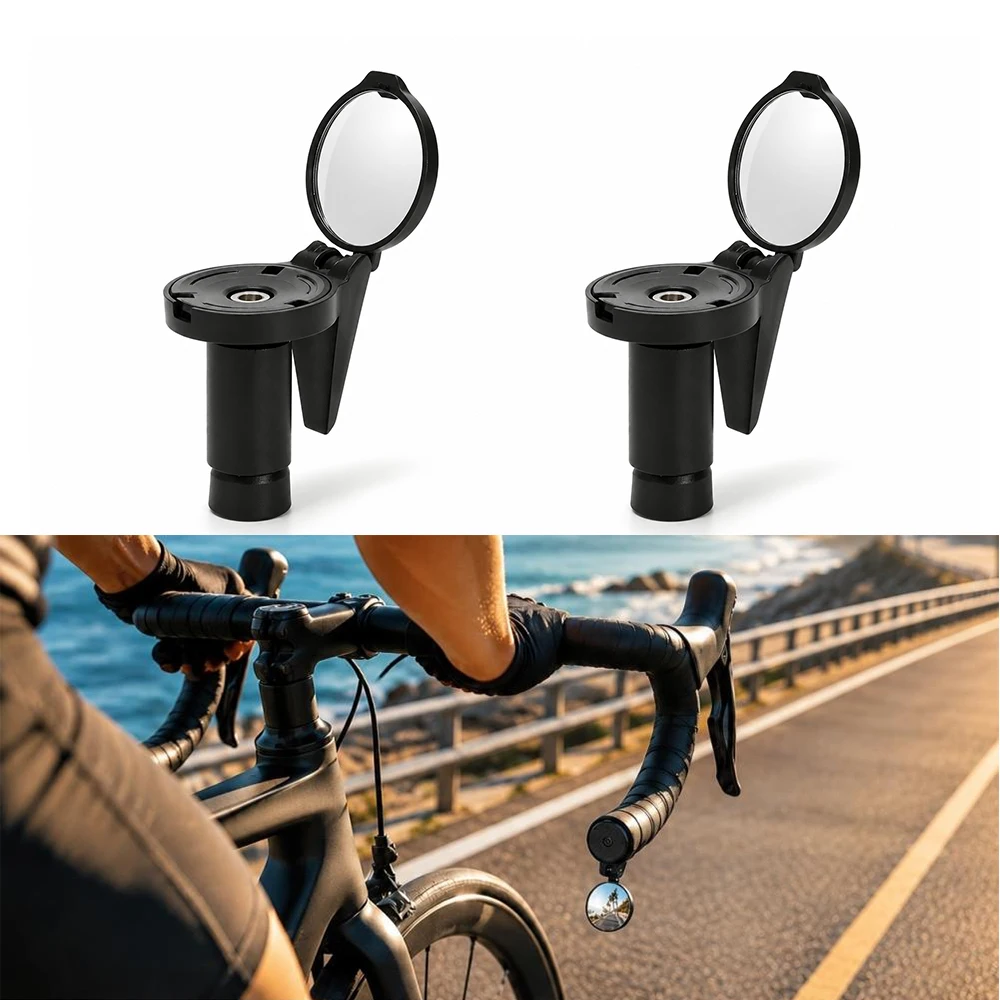Bicycle Handlebar End Mirror Bicycle RearView HD Mirrors 360° Rotate Convex MTB Road Bike Handlebar Mirrors Bike Accessories