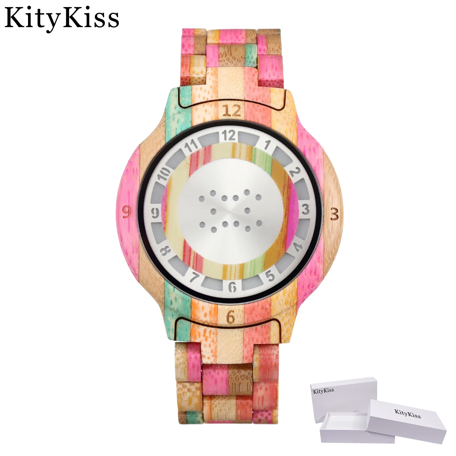 KityKiss Luxury men's watches top-notch electronic movements personalized watches timepieces sandalwood watch bodies watches