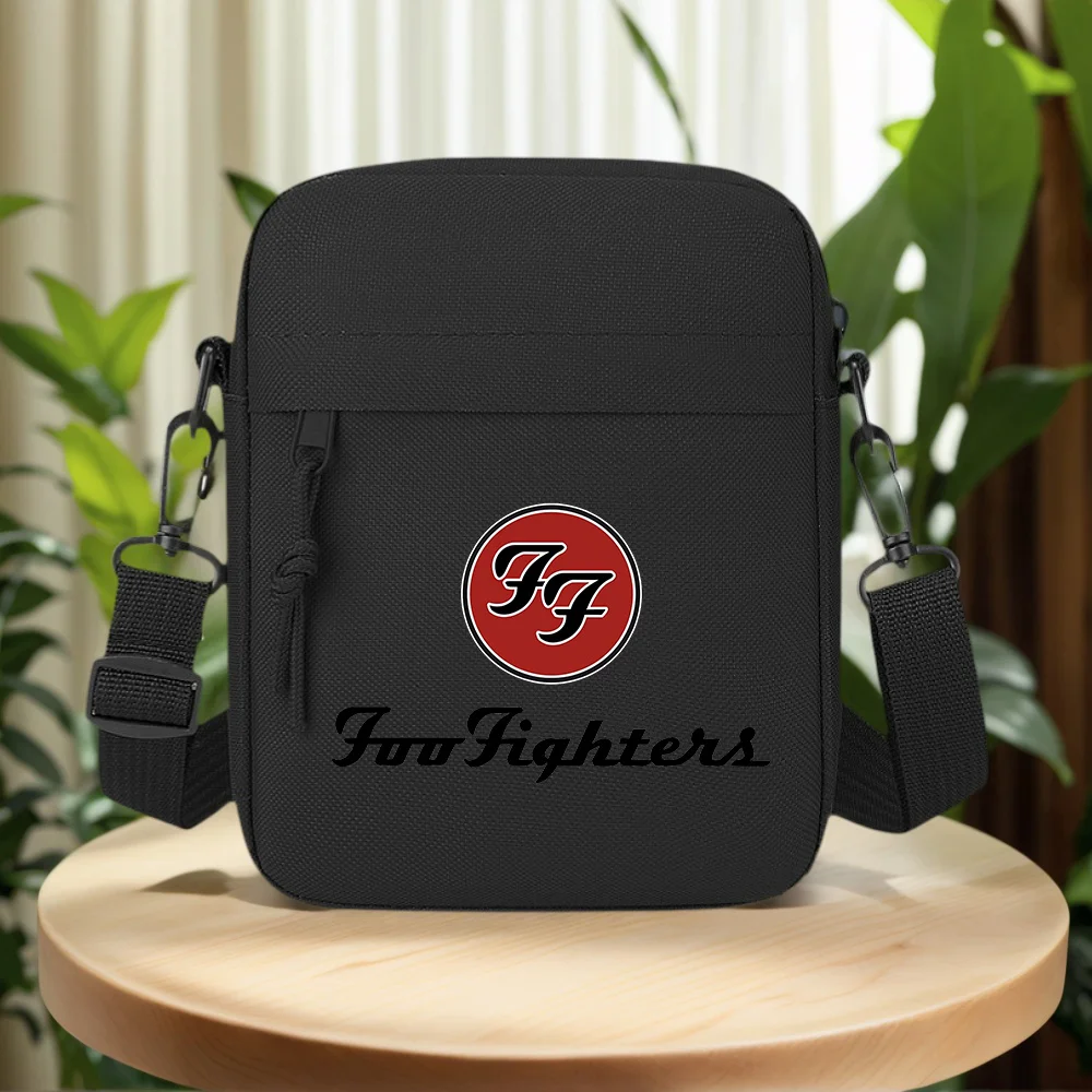 Red circle FF black background Men Crossbody Bag Single Shoulder Women Cartoon Anime Film Printing Design Unisex