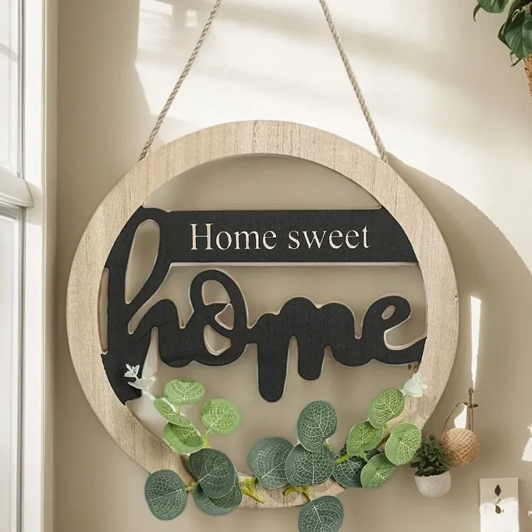 Rustic Farmhouse “Home” Wooden Hanging Sign 6