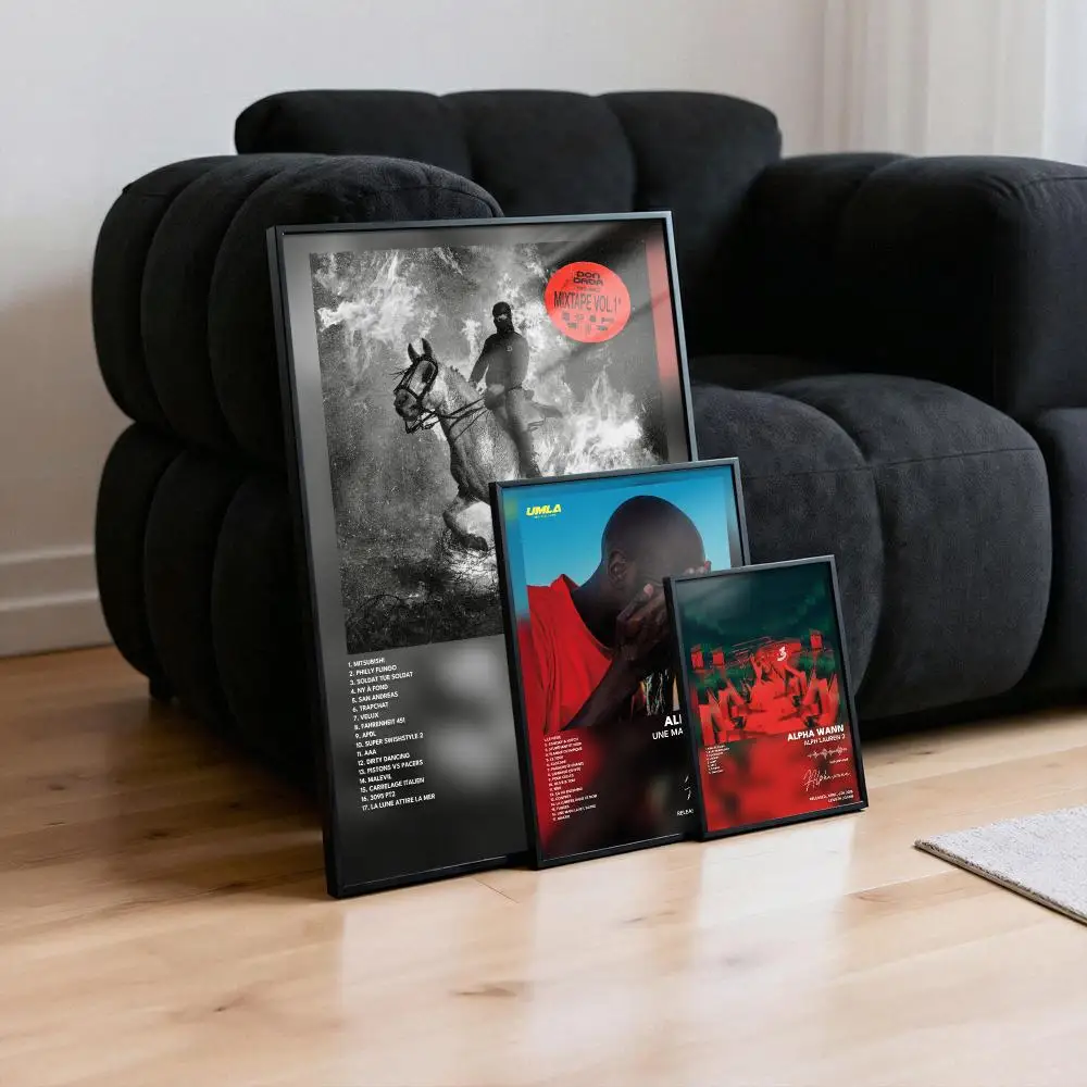 Alpha Wann Poster Peelable Self-Adhesive Album Cover Stickers, Frameless Wall Art for Singer Band Pop Rap Bedroom
