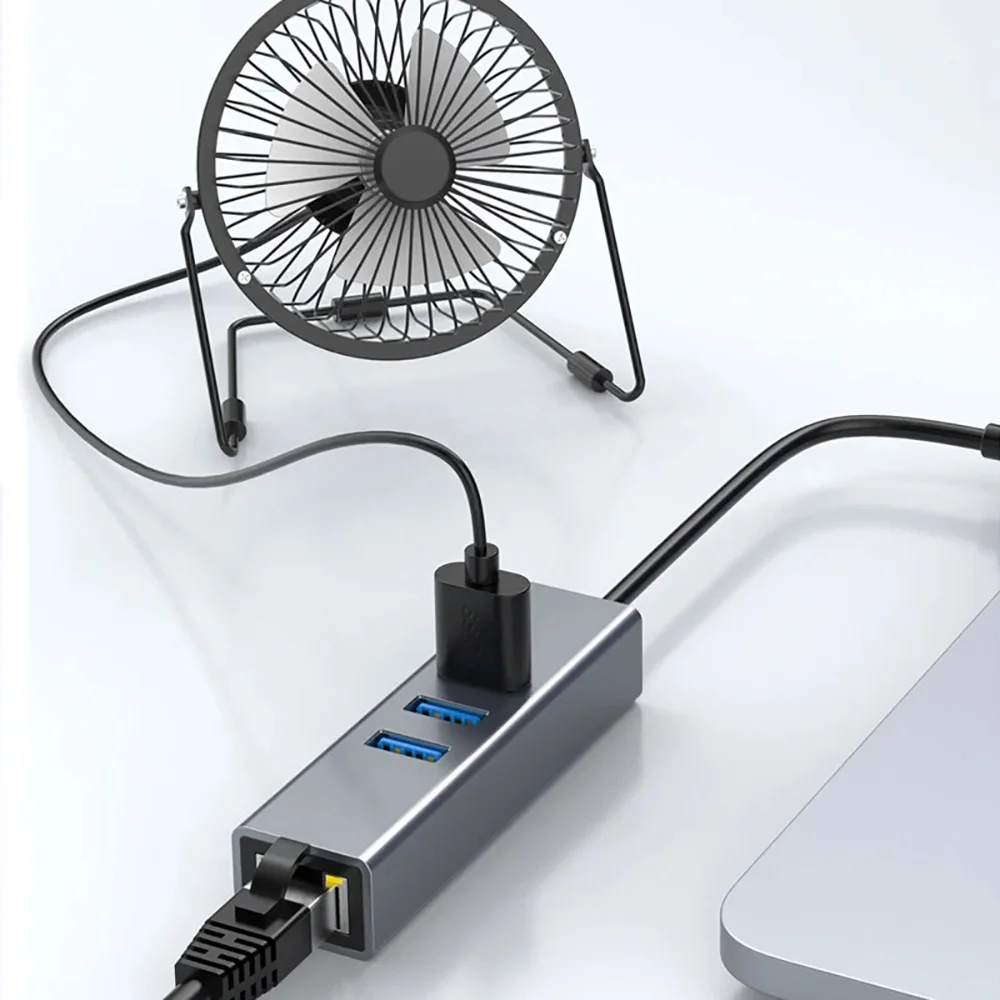 4-em-2 usb 3.0 hub tipo c hub com fio gigabit ethernet porta usb hub 5gbps transmissão de dados adaptador usb otg para computador portátil