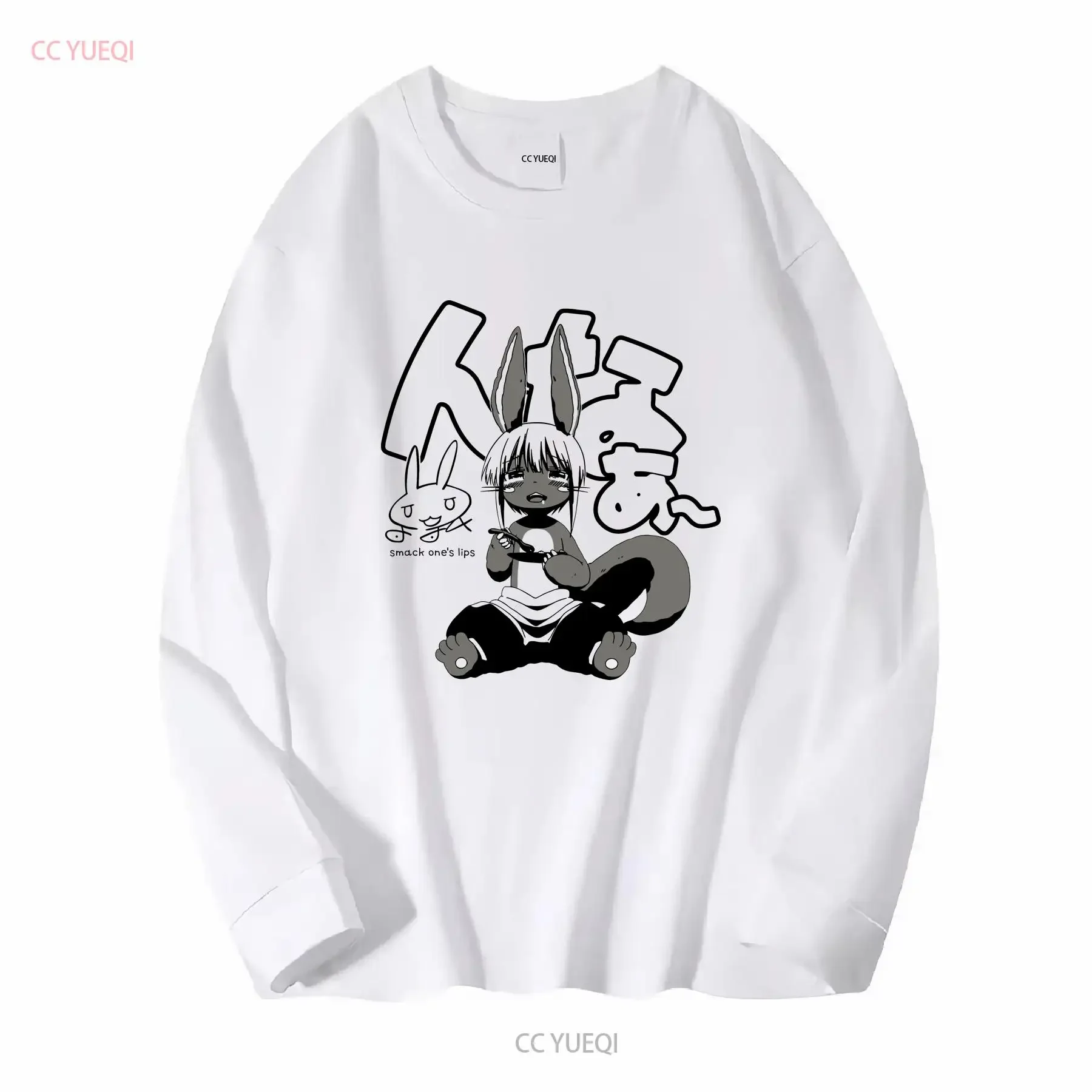 Made in Abyss Original Illustration Nanachi Mogu T shirt Gray Japan Pre vintage Washed designer clothes streetwear Stretched