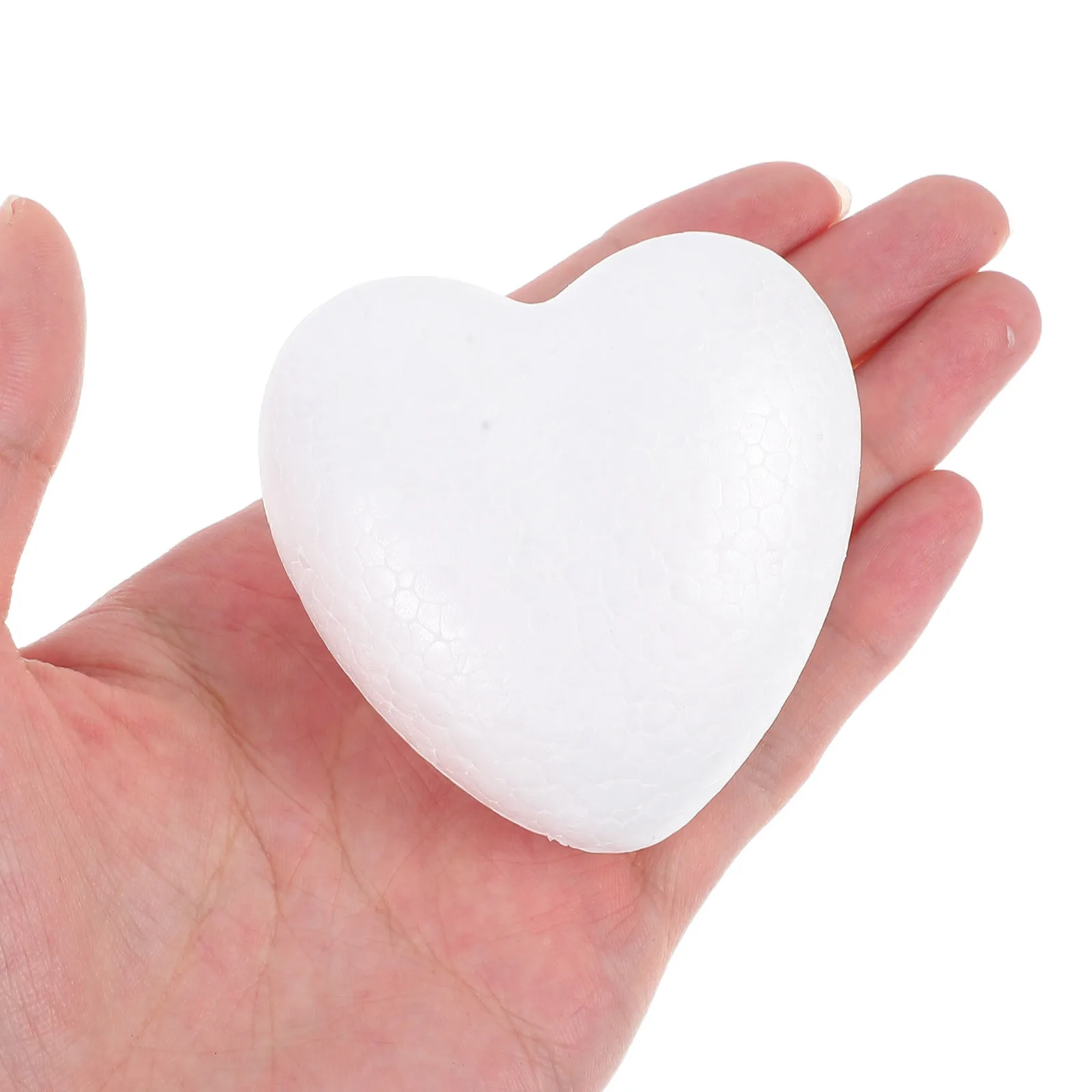 

10pcs Heart-Shaped Foam Decorative Balls 6Cm White Craft Hearts For Diy Painting Art Projects Activities Wedding Party