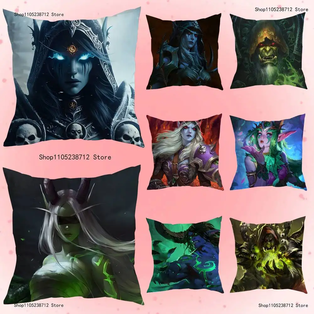 

Worlds Of W-Warcrafts Game Pillow Case Plush Fabric Soft Pillowcase Double Sided Print Sofa Cushion Cover Throw