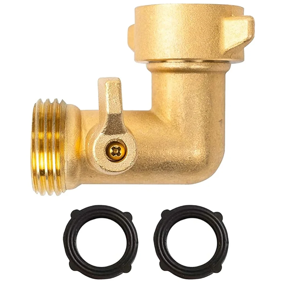 Brass Garden Hose Adapter With Valve, 3/4
