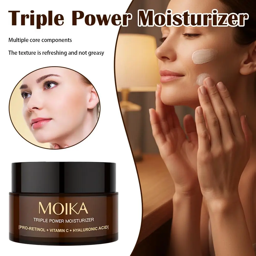 Triple Power Moisturizer SPF25 PRO-RETINOL+VITAMINC+HYALURONIC Deep Hydrating Jelly Cream Moisturizer Plump,Nourished Skin Care