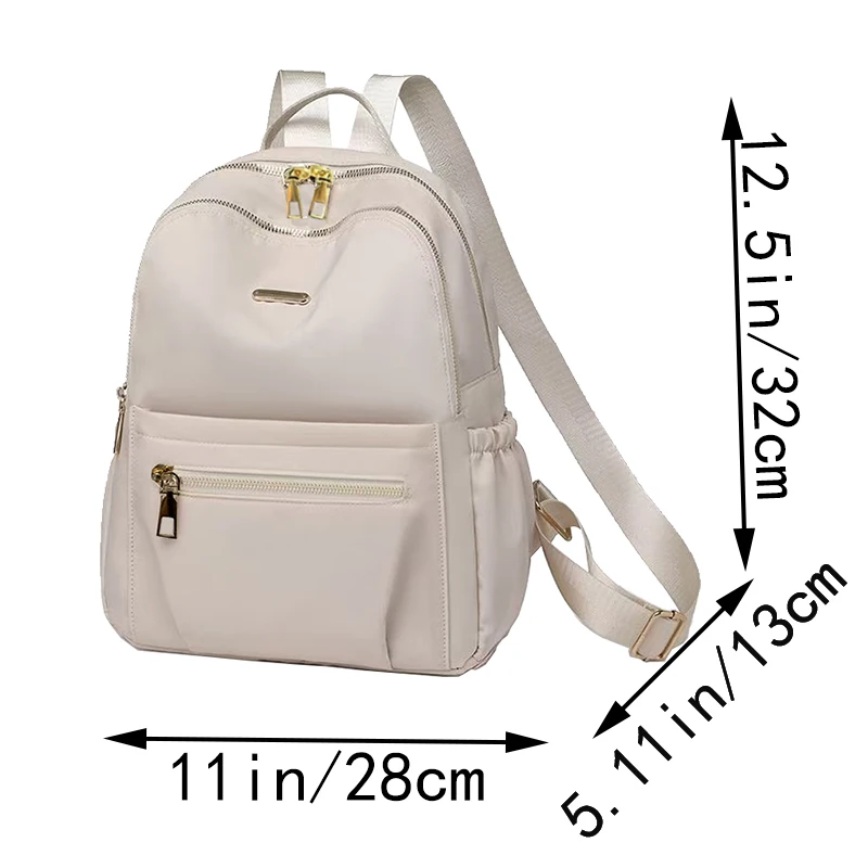 حقيبة ظهر صغيرة من النايلون الأسود مع أجهزة ذهبية، متعددة الأقسام، كاجوال متعددة الاستخدامات، للتنقل اليومي/التسوق، عصرية وعملية #5