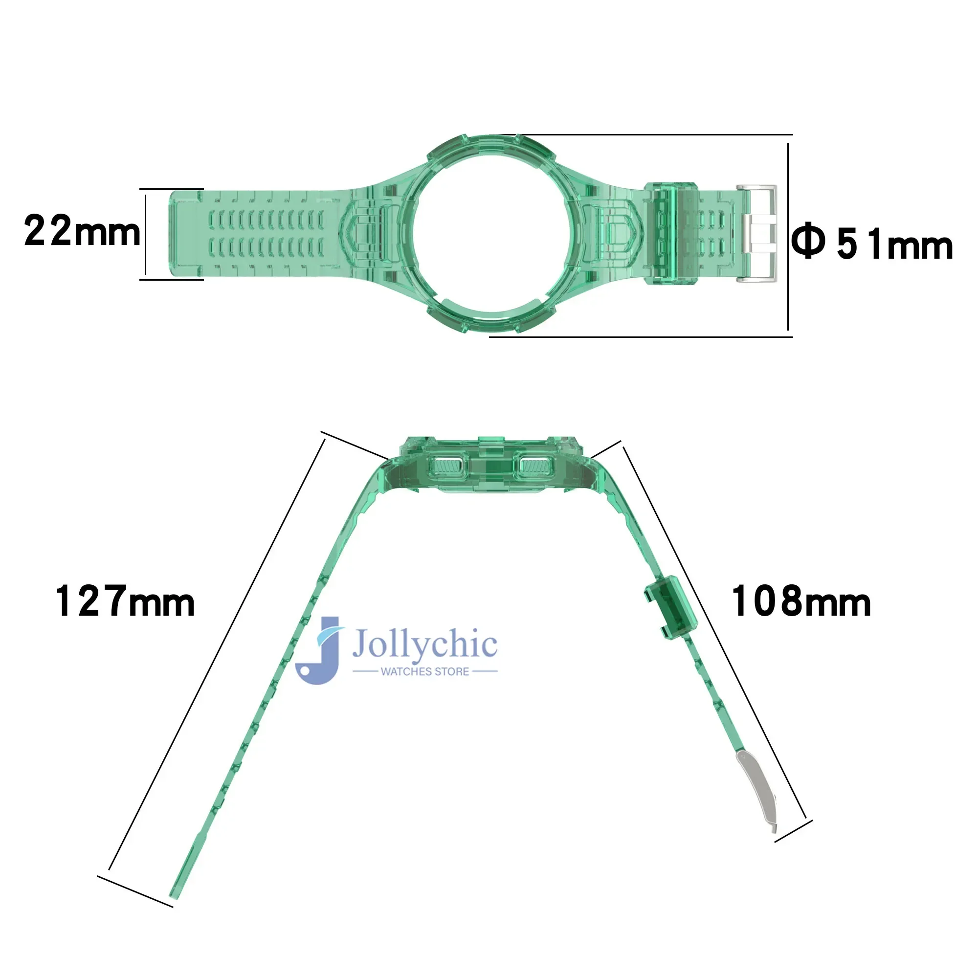 Gehäuse + Armband für Samsung Galaxy Watch 6 4 40 mm 44 mm, transparentes Silikonband, Sportarmband, Galaxy Watch 4 Classic 46 Zubehör