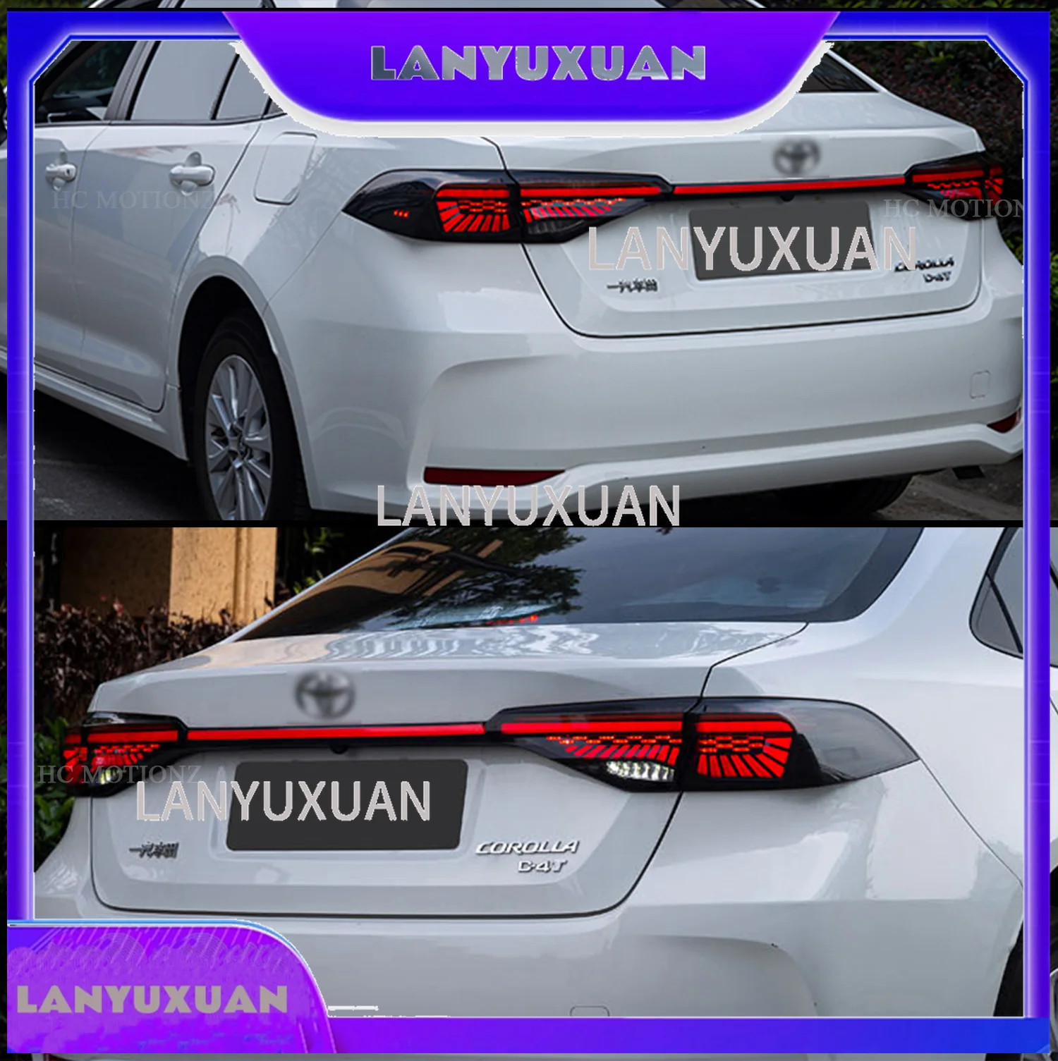2026 HCMOTIONZ Factory LED Rear Back Lamps with Middle Light 2020-2022 Altis E210 Middle East Version Tail Lights Toyota Corolla