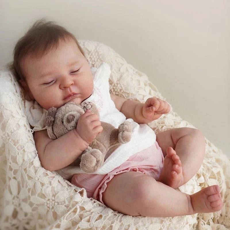 

48cm Reborn Baby Doll Peaches Lifelike Sleeping Baby Doll Already Painted3D Skin with Visible Veins Newborn Bebe Reborn Dolls