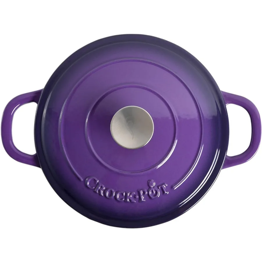 Artisan Round Enameled Cast Iron Dutch Oven 5Quart Lavender Purple