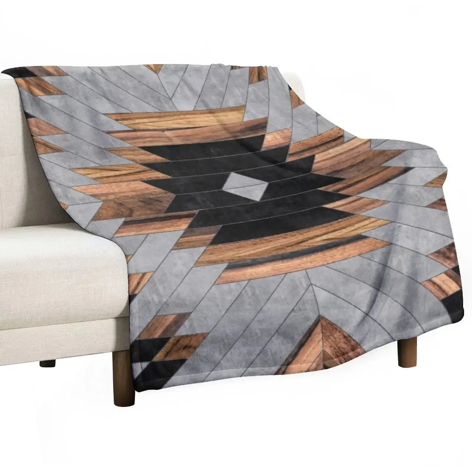 

Urban Tribal Pattern No.6 - Aztec - Concrete and Wood Throw Blanket halloween Bed Hairy Blankets