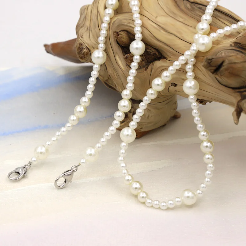 120cm Phone Case Chain Women Jewelry Imitation Pearl Long Chain Shoulder Strap for Bag Anti-Lost Mobile Phone Lanyard