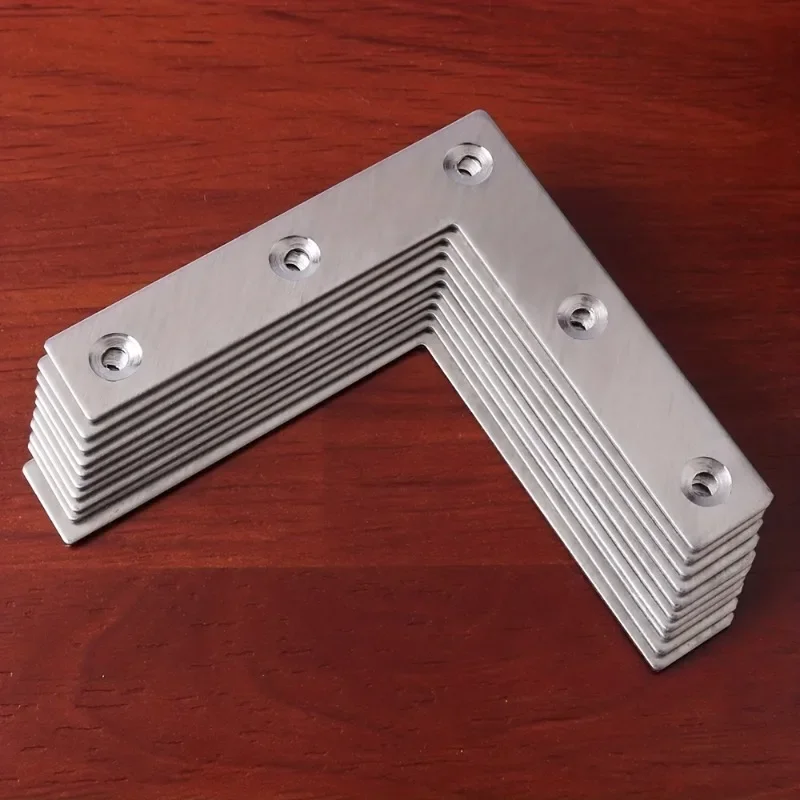 10pcs stainless steel L-shaped bracket, corner connector bracket, used for wooden furniture and cabinets
