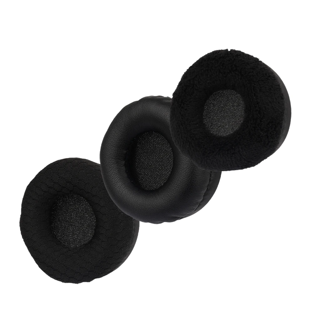 Almohadillas de espuma de cuero PU de terciopelo de tela de malla negra suave para auriculares AIAI Tracks, almohadillas de repuesto para los oídos con Clips de plástico
