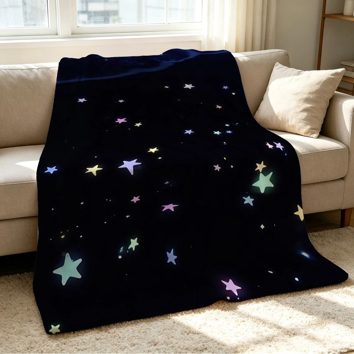 Sea Stars Blanket Soft Cozy Throw for Sofa Bed Festive Holiday Decor Gift for Kids and Adults,Lightweight and Warm