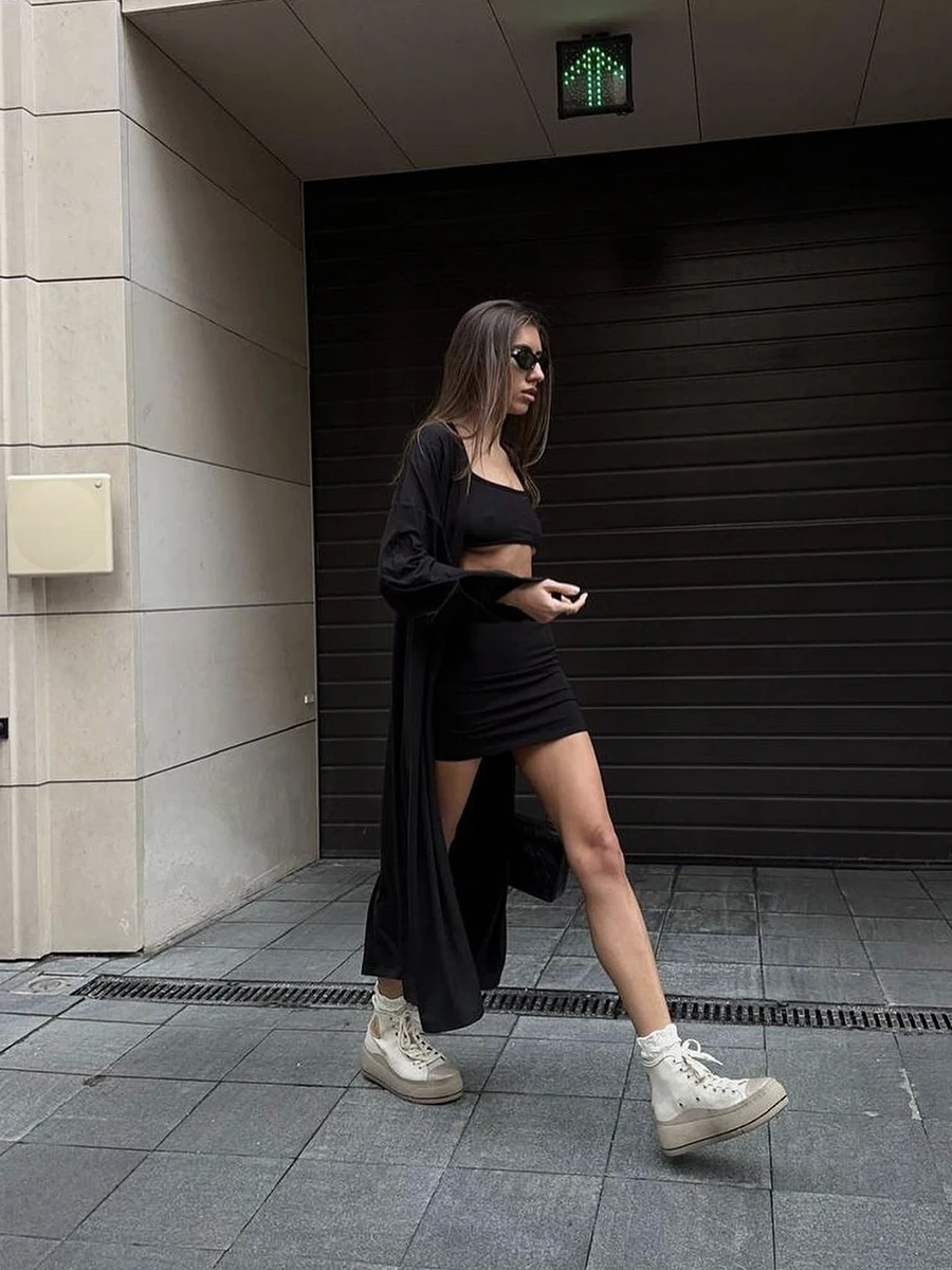 Variant: Black Cardigan Set