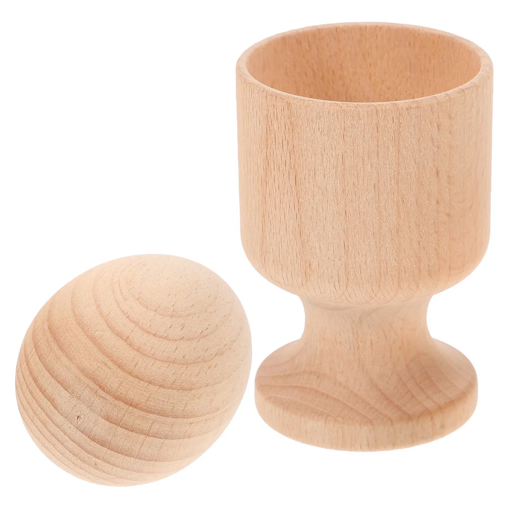 

Wooden Egg Cup Toddler Puzzle and Toy Early Educational Plaything Sports Preschool