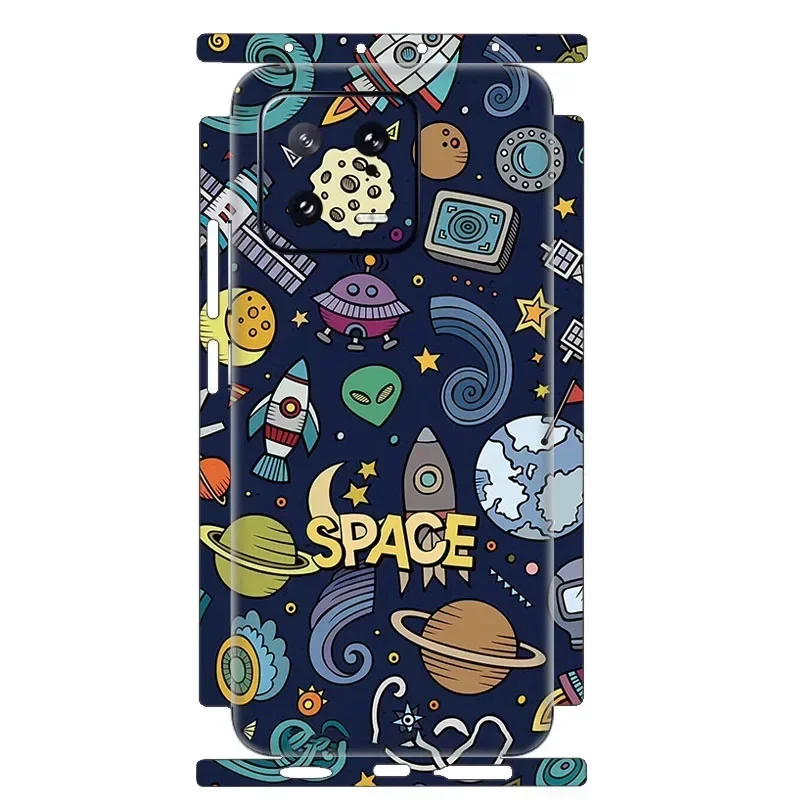 3M Material Cute Pattern Matte Film Skin Phone Back+Sides Sticker For XIAOMI 13 Ultra 14 Pro Redmi Note 13 12 Turbo Cartoon Wrap