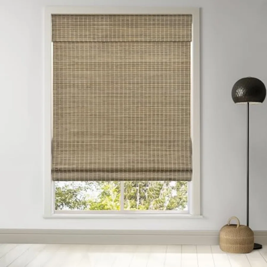 

Cordless Bamboo Roman Shades, Privacy Blinds for Interior Windows, Room Darkening Roll Up Bamboo Blinds for Home and Patio, 22.
