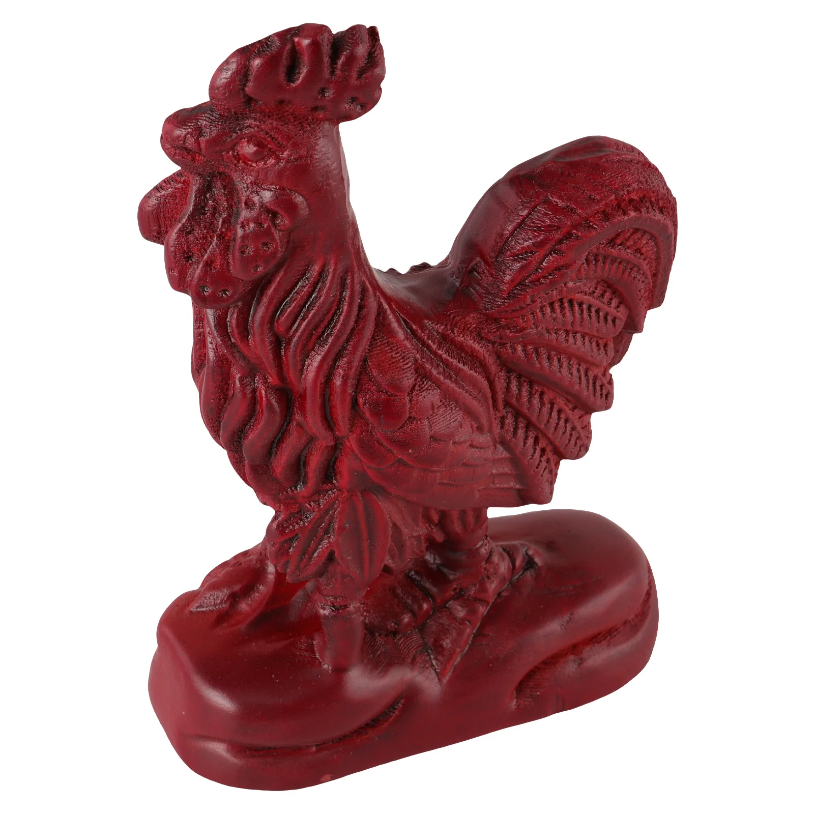 

Carving Wood Animal Decor Rooster Animal Statue Decor For Home Office Desktop Tabletop Wood Craft Ornament