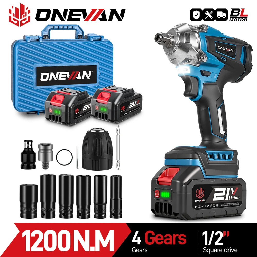 Brushless 1200N.M Avvitatore elettrico da 1/2 pollici Batteria agli ioni di litio Cacciavite a batteria Utensile elettrico per Makita 18V Batteria Pin