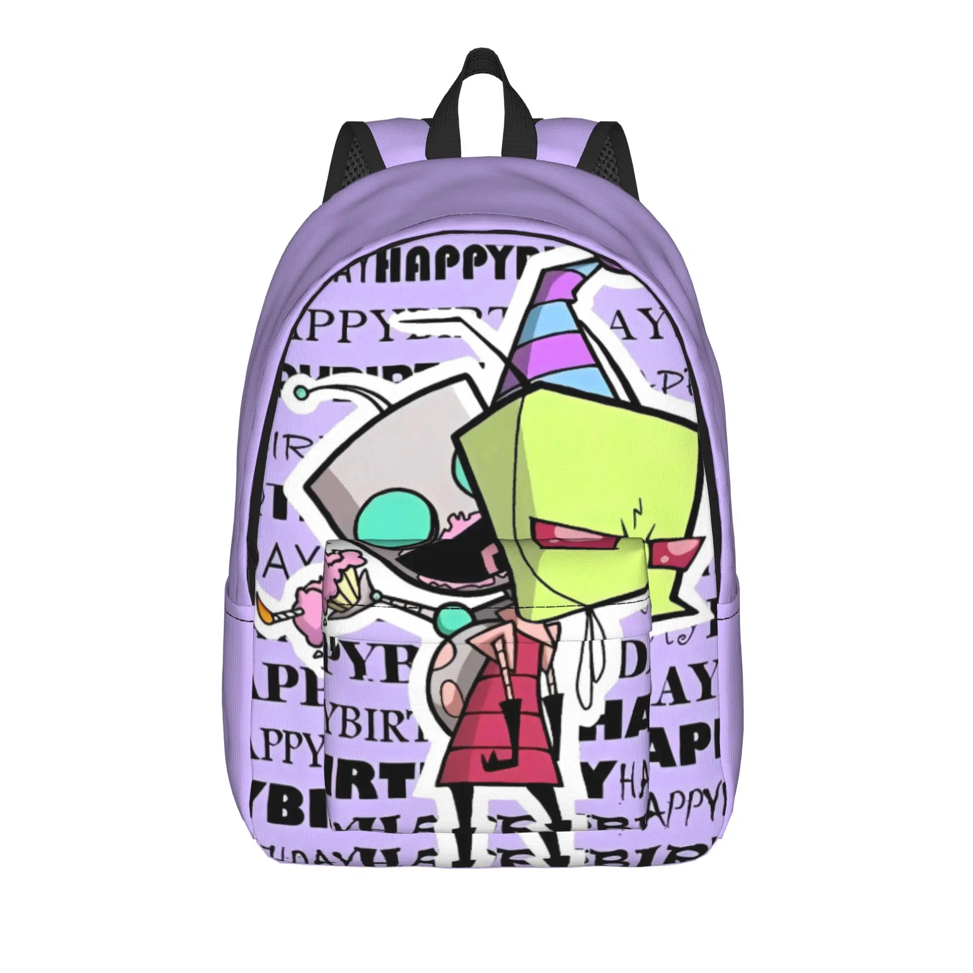 Happy Birthday Invaders Zims I Love Earth Backpack  Trekking Backpacks Boy Girl Colorful Durable High School Bags Funny Rucksack