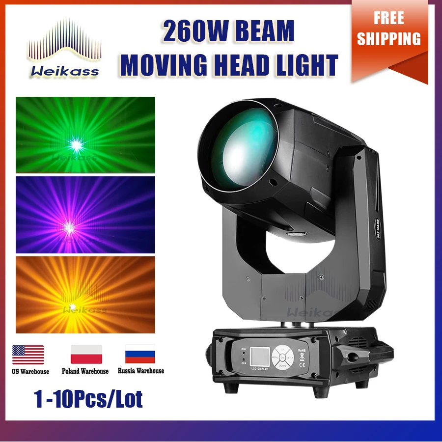 

0 Tax 1-10Pcs 260W 10R Beam Sharpy 9r 260W Bulb Dmx Moving Head Light For Club Dj Stage Lighting Party Disco Wedding Event