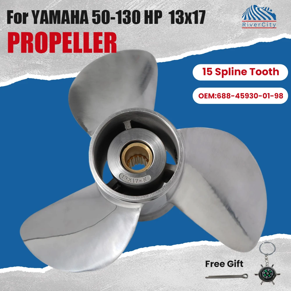 

Boat Propeller For Yamaha 50hp 60hp 70hp 75hp 80hp 85hp Outboard Screw 13x17 Boat Motor Stainless Steel Propeller 3 Blade 15