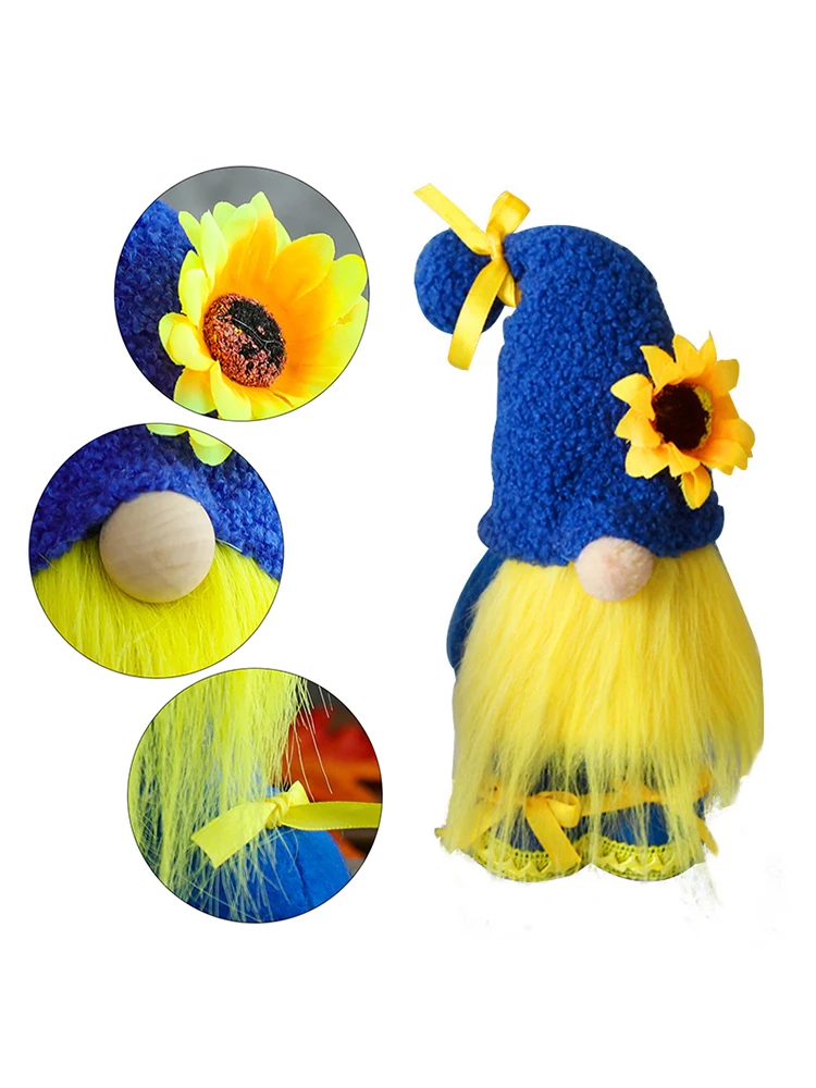 Sunflower Gnome Peace GNOME Blue and Yellow GNOME Ukraine Flag Spring Gnomes Decorations for Home Decoration Ornaments