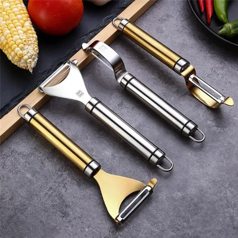 Stainless Steel Potato Peeler Cucumber Carrot Peeling Knife Vegetables Fruit Peeler Scraper Planer Multifunctional Peeling Tool