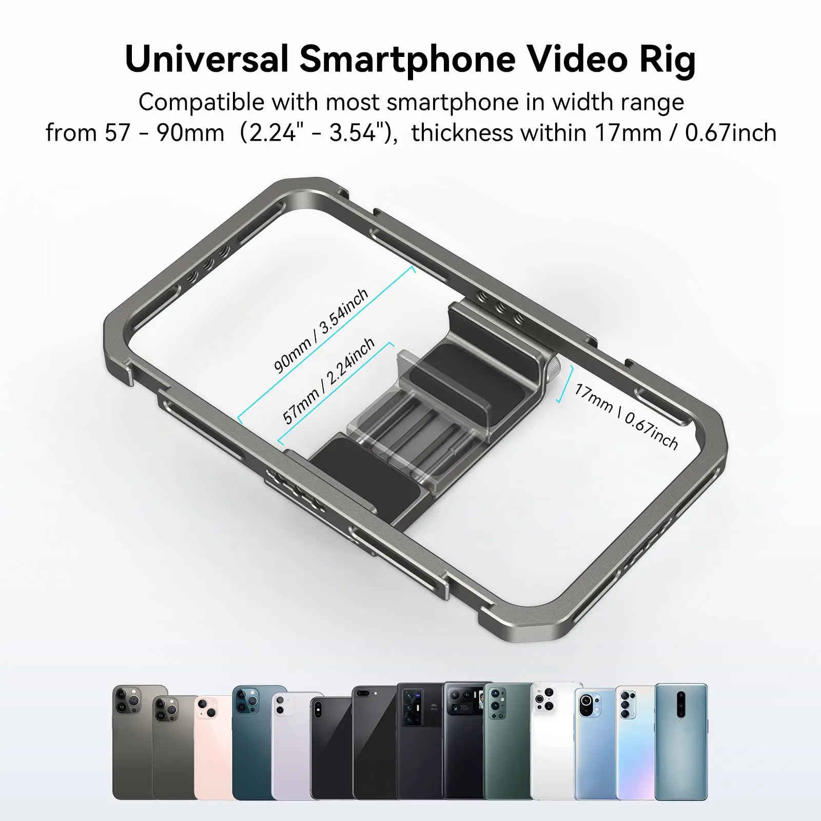 SmallRig-jaula Universal para teléfono móvil, plataforma de vídeo para Smartphone, película, Vlogging, funda para iPhone 15 Pro/15 Pro Max para