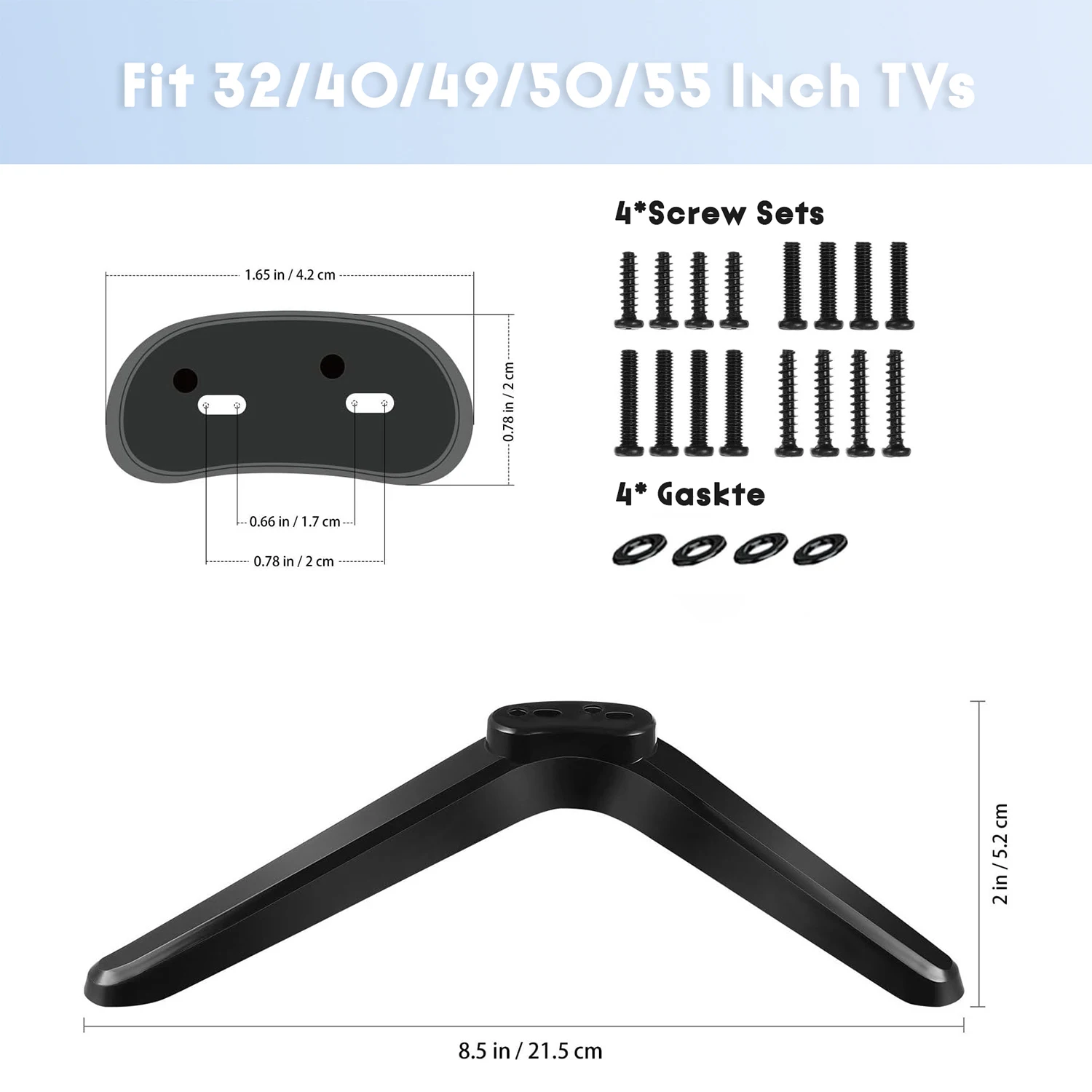 Suitable for TV base stand legs universal TV stand base mount with screws set suitable for living room bedroom image 4