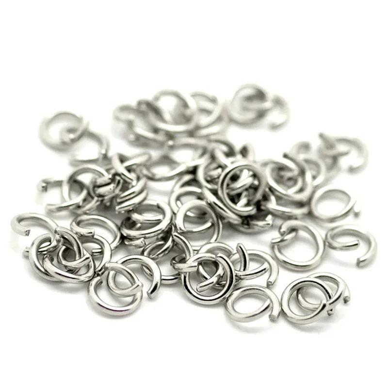 7500Pcs Silver Tone Round Stainless Steel Open Jump Rings DIY Fashion Jewelry Findings Wholesales 6x1mm