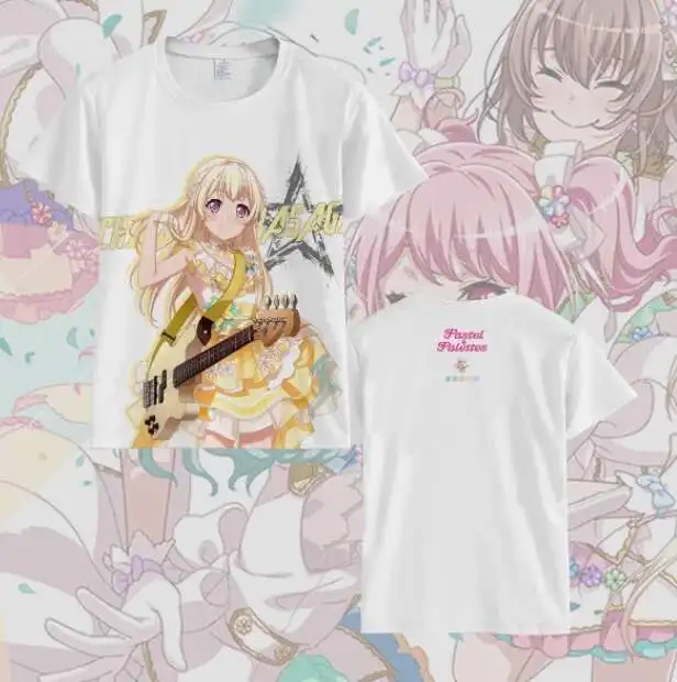 أنيمي بانغ دريم ماروياما آية تي شيرتات قصيرة الاكمام الصيف تأثيري حلي طالب عادية فضفاض القمم أنيمي