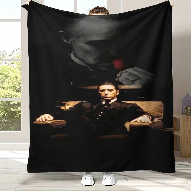 Retro Movie The Godfather Vito Corleone Flannel Throw Blanket,Cozy Blanket for Bed,Sofa,Living Room,Picnic,Camping,Home Decor
