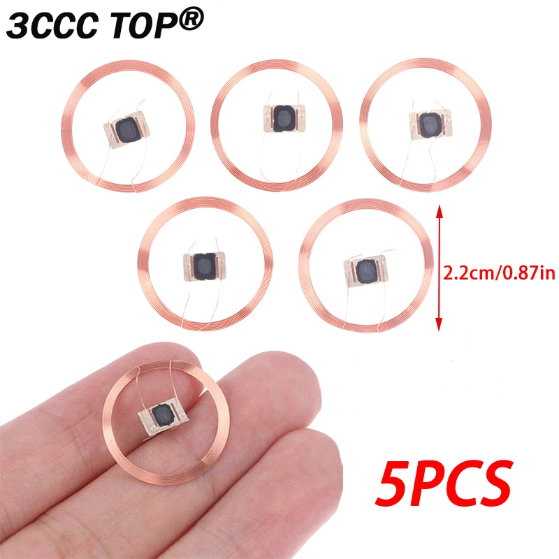 

5Pcs 21.6mm 13.56MHZ 1KB UID IC Card ID Changeable Chip Keyfob RFID Self-adhesive Coil Rewritable Readable Copiable Writable