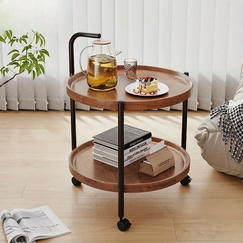 Nordic Style Rolling Side Table, Sofa Table with Wheels - Suitable for Modern Style Home Decor and Storage image 6