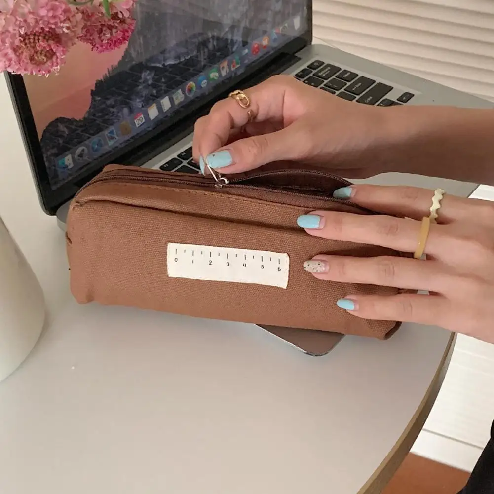 Pencil Holder  Unique Solid Color Lightweight  Student Pen Storage Bag for Home