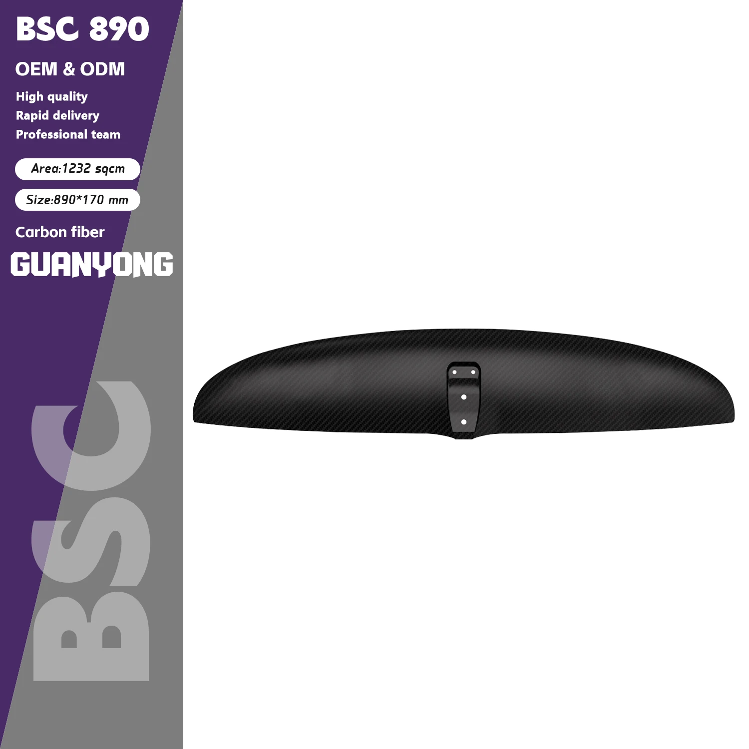 All Round Hydro Front Wing BSC 890 Carbon  for Ocean Waters Beginner Riders Balanced Lift and Stable Glide Performance