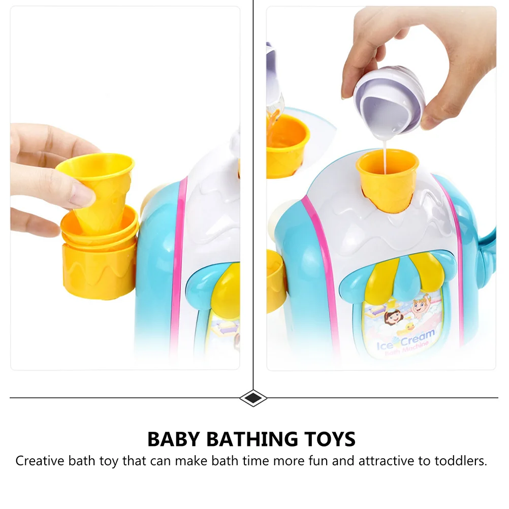 Mesin gelembung es krim, aksesoris mandi bayi Playthings mainan Blower anak perempuan Set mobil pembuat Abs anak-anak