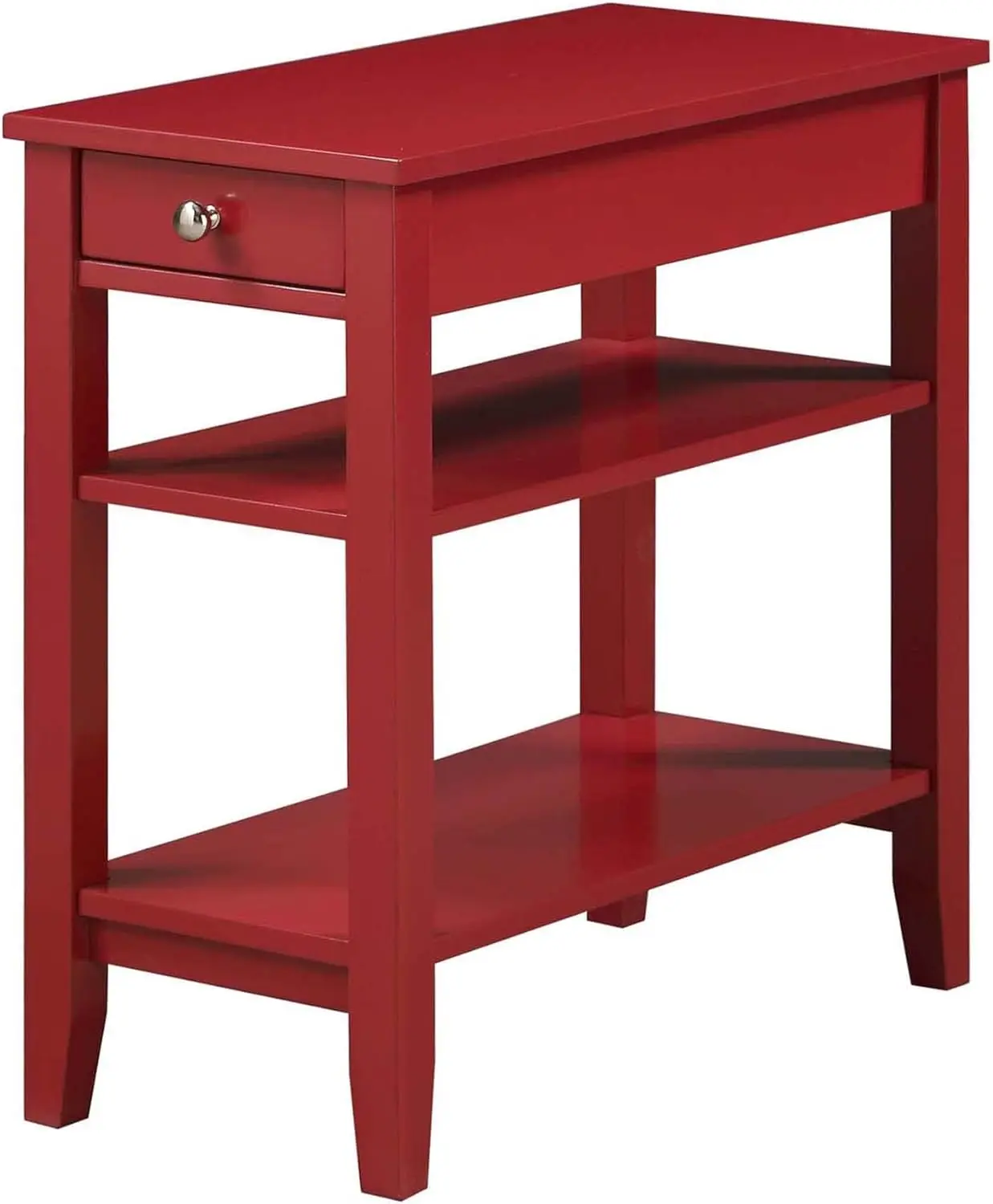 

American Heritage Chairside End Table with Drawer 23.5" - Classic Living Room Table with Storage Shelf, Bedroom Nightstand, C