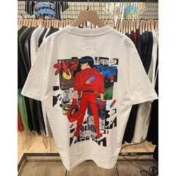 2024 Anime Akira Front and Rear Splicing Printed High Street Cotton Short-sleeved Men's and Women'sHarajuku  Graphic T Shirts