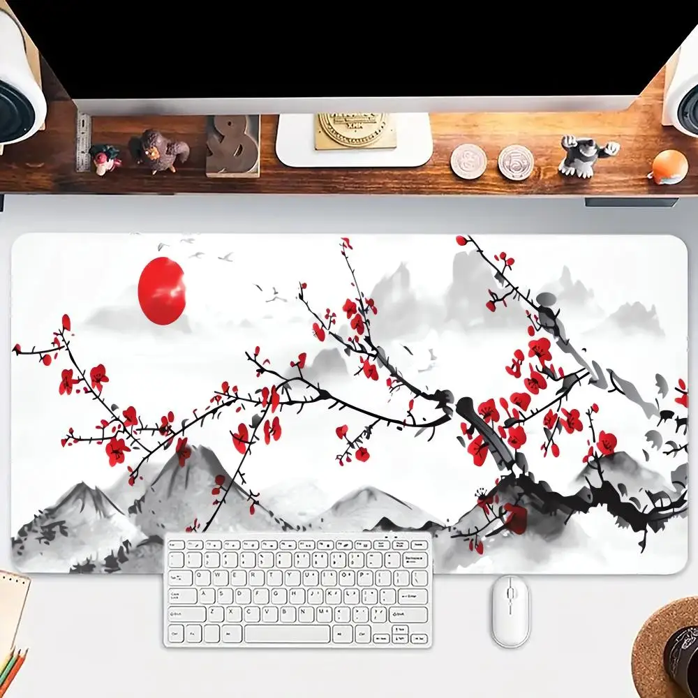 

Hot selling Japanese Sakura Anime Mouse Pad Large mouse pad, desk pad, anti slip base, washable for office and home use