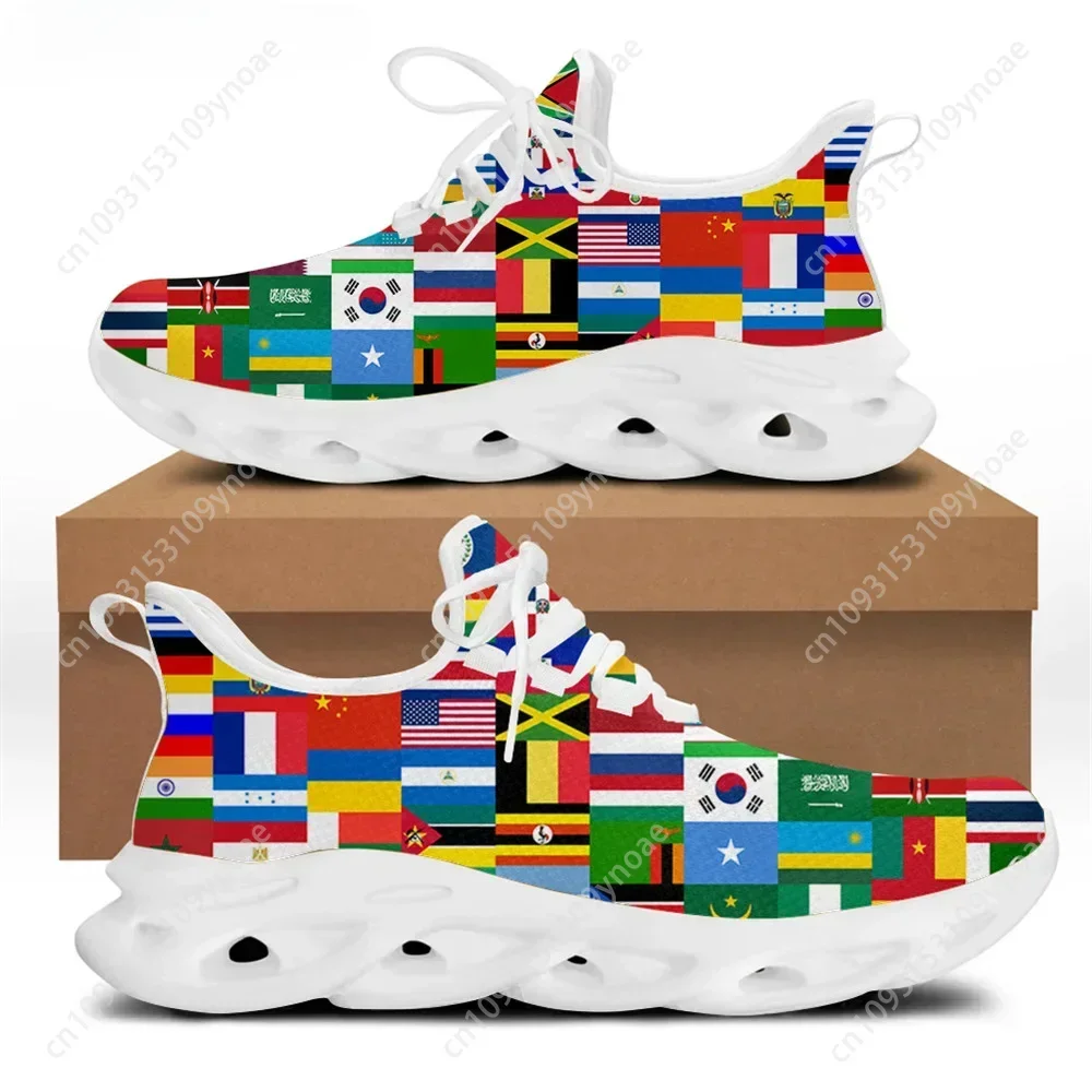 World Flags Designer Men Shoes Spring Casual Outdoor Footwear Non-slip Walking Sneaker Breathable Flats Zapatillas