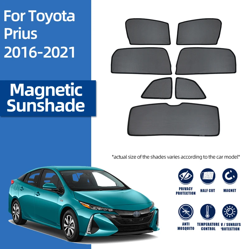 

For Toyota Prius XW50 2016-2022 Magnetic Car Sunshade Shield Front Windshield Curtain Rear Side Baby Window Sun Shade Visor