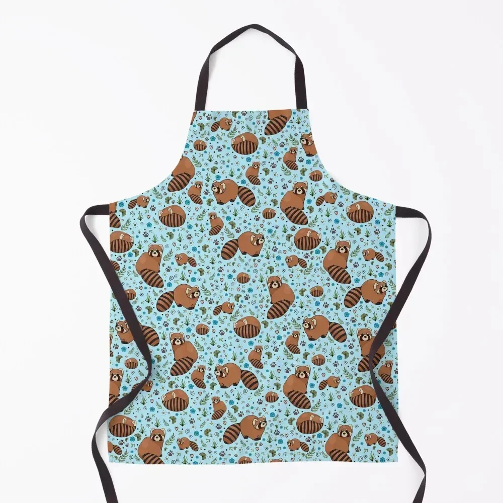 

Red Pandas in Blue Apron Professional Barber Ladies Goods For Home And Kitchen For Hairdresser Apron