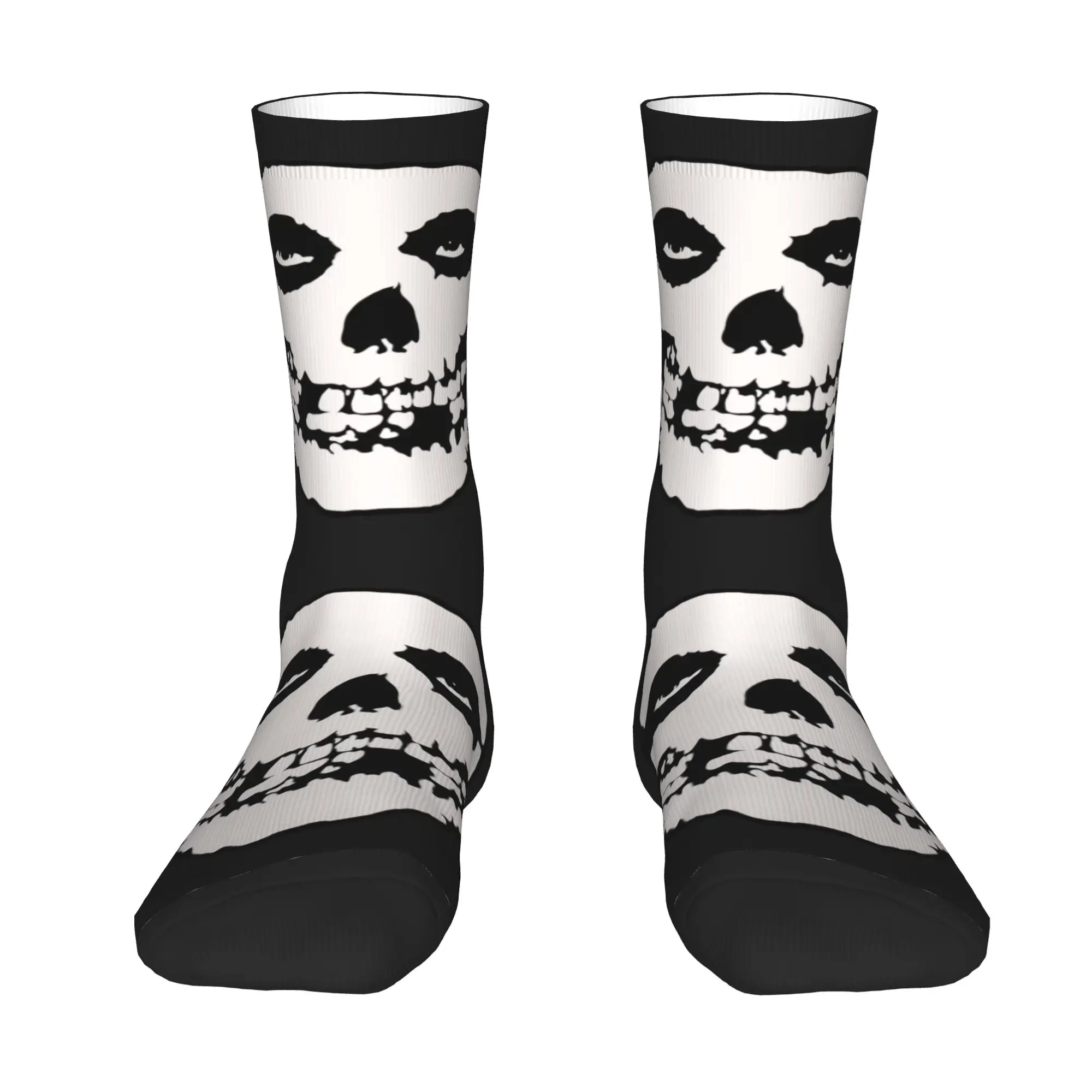 Custom Misfitting Misfits skull logo Mens Crew Socks Unisex Novelty Heavy Metal Spring Summer Autumn Winter Dress Socks