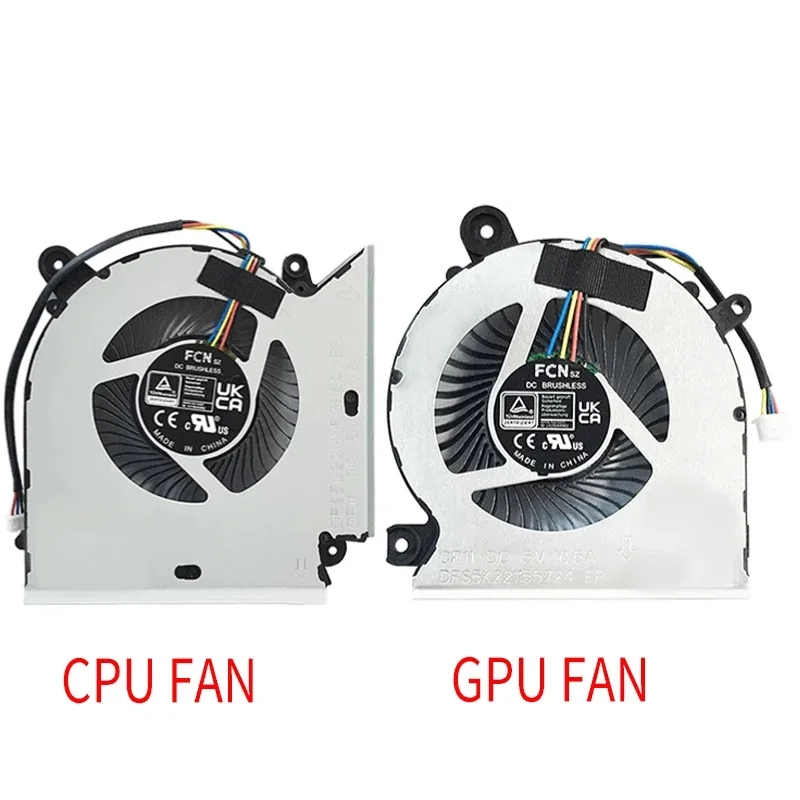 Ventilateur de refroidissement CPU/GPU de remplacement pour ordinateur portable MSI Katana GF63/GF66/GL76/GF76/MS-16R1/MS-16R2/1581 – PAAD06015SL PABD08008SH